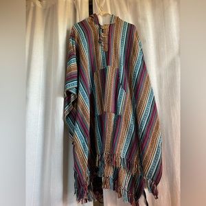 woven hooded poncho